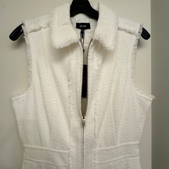 ME + EM White textured midi dress - Picture 2 of 4